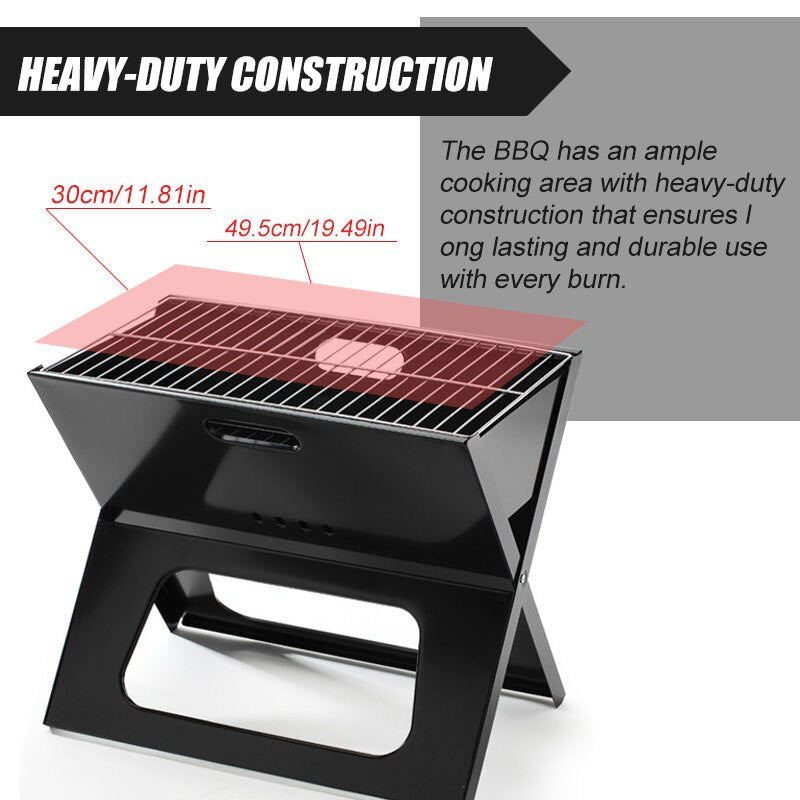 Portable Barbecue Grill Foldable BBQ Grill Outdoor Charcoal BBQ Grill Camping Picnic Barbecue Accessories BBQ Tools