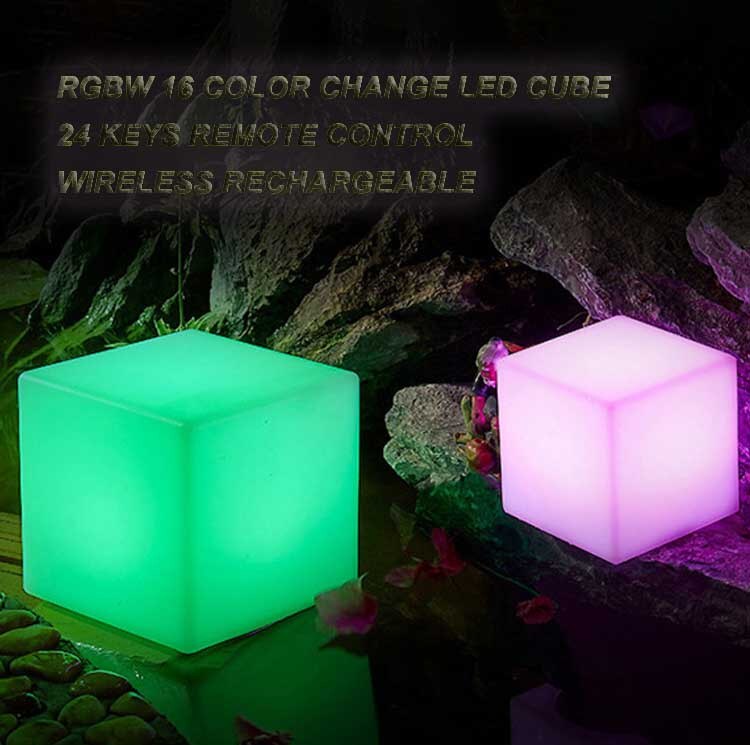 Outdoor Light Cube Led Furniture Garden Chairs Outside Waterproof Plastic Garden Armchair Recharge Glow Furniture Led Cube Chair