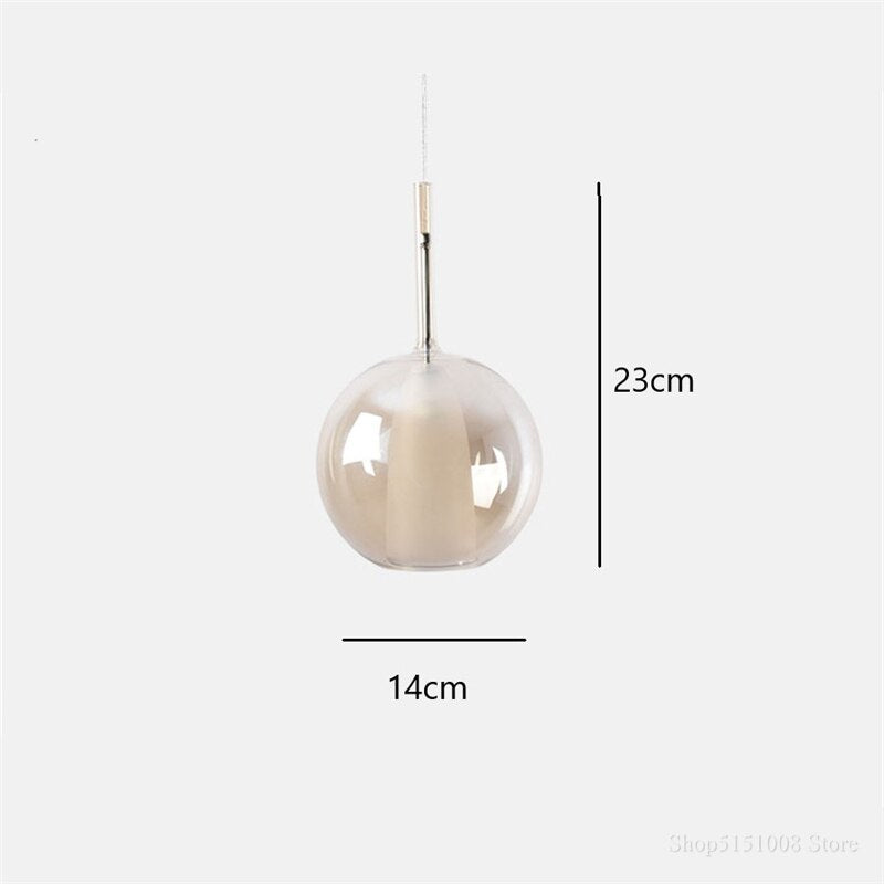 Nordic LED Glass Pendant Lights Indoor Lighting Modern Bar Bedroom Living Room Hanging Lamp Luminaire Home Decor Light Fixtures