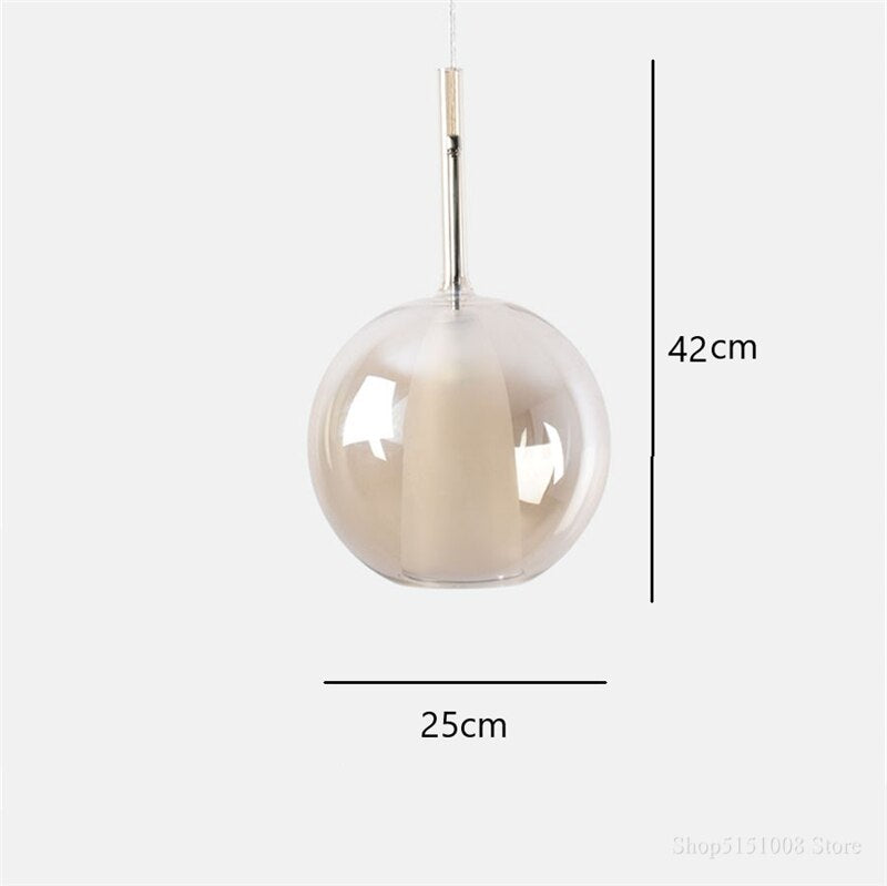 Nordic LED Glass Pendant Lights Indoor Lighting Modern Bar Bedroom Living Room Hanging Lamp Luminaire Home Decor Light Fixtures