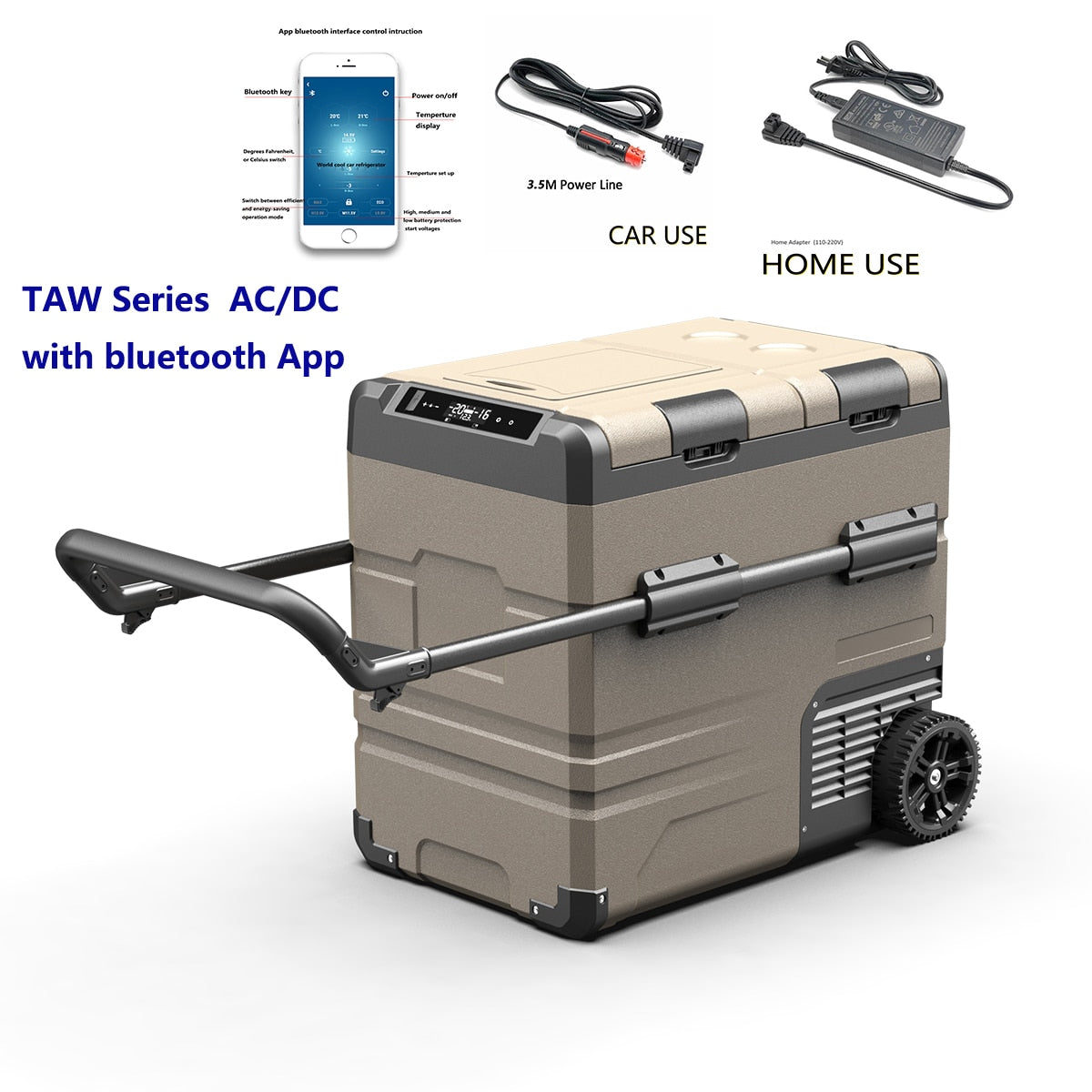 TAW Alpicool Auto Car Refrigerator 12V Compressor Portable Freezer Cooler Fridge Quick Refrigeration Travel Outdoor Picnic Cool