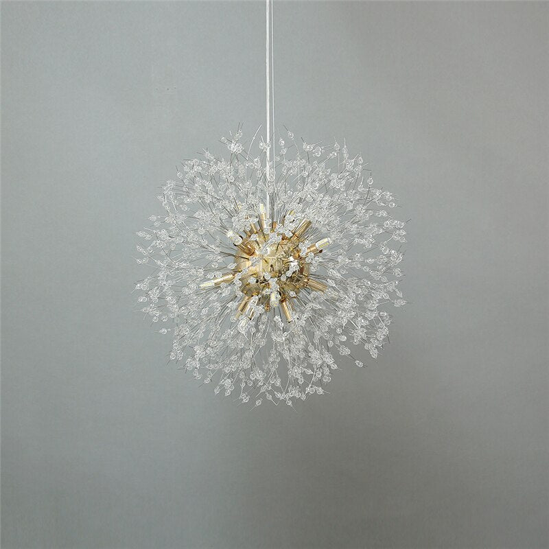 Dandelion Chandeliers Gold Lustre Spark Ball Chandelier Lighting Dinning Room Lamp Living Room Bar Decor Art Crystal Hanglamps