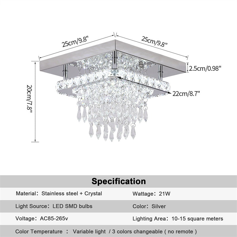 K9 Crystal Led Chandeliers Lighting Modern Plafon Lustre Luminaire Ceiling Lamps for Kitchen Home Decor Indoor Lighting Fixtures