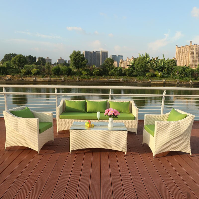 White Combination  Outdoor Ivory Sofa