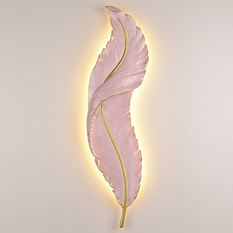 Indoor Nordic Decorative Modern Luxury Lamp Bedroom LED Feather Wall Sconces Bedside Living Room Simple Lighting