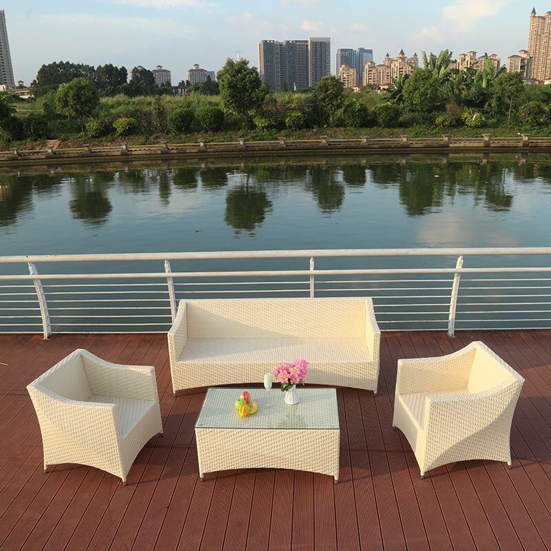 White Combination  Outdoor Ivory Sofa