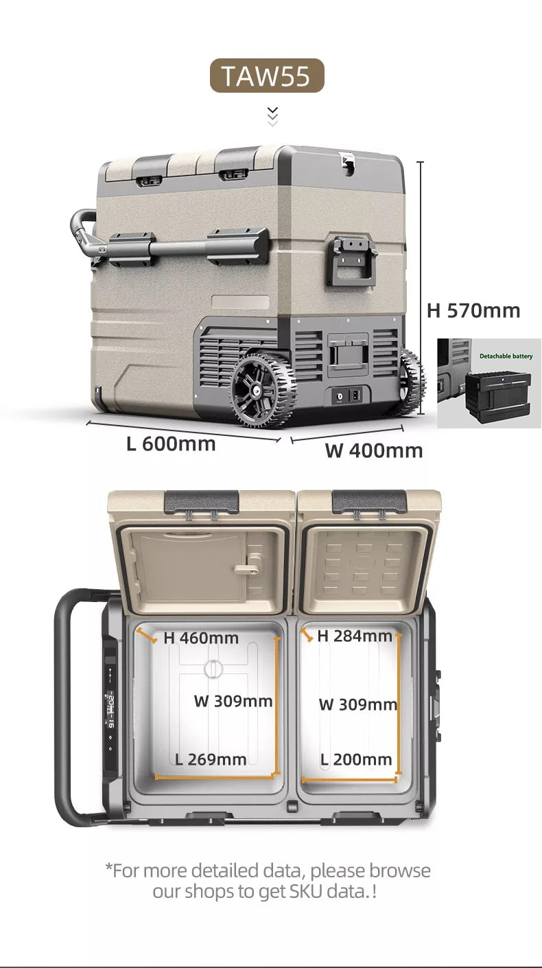 TAW Alpicool Auto Car Refrigerator 12V Compressor Portable Freezer Cooler Fridge Quick Refrigeration Travel Outdoor Picnic Cool