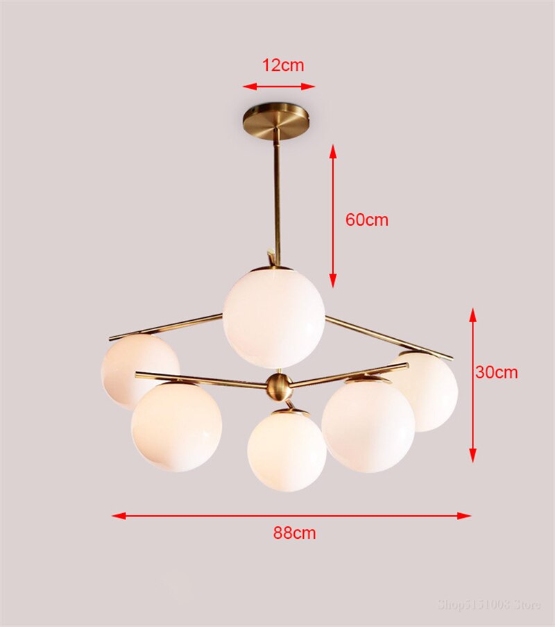 Modern LED Molecular Lamp Home Decor Chandelier Lighting Living Room Lustre Nordic Chandeliers for Kitchen Restaurant Lights