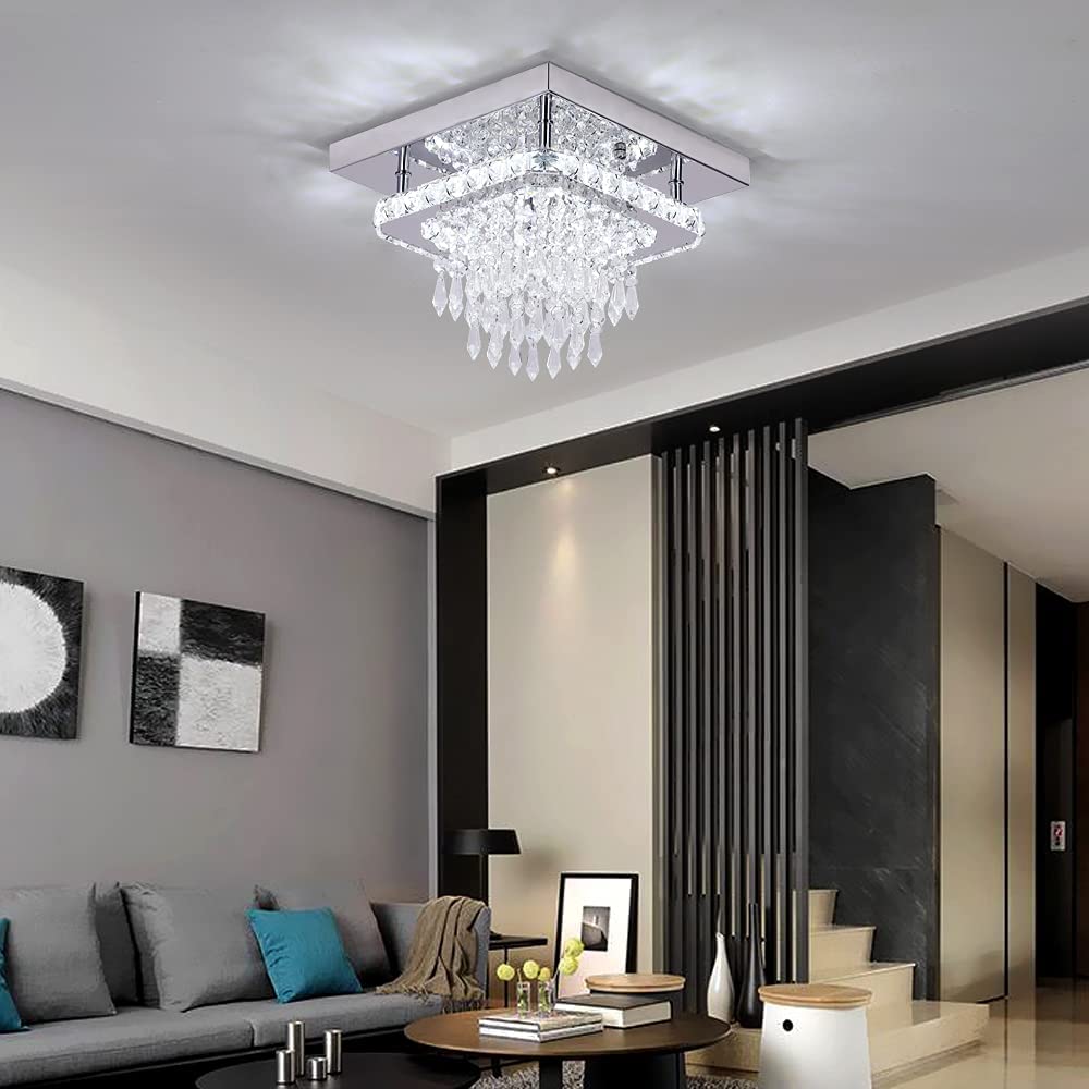 K9 Crystal Led Chandeliers Lighting Modern Plafon Lustre Luminaire Ceiling Lamps for Kitchen Home Decor Indoor Lighting Fixtures