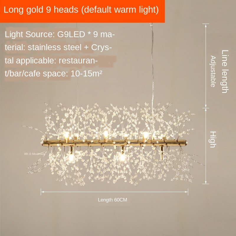 Dandelion Chandeliers Gold Lustre Spark Ball Chandelier Lighting Dinning Room Lamp Living Room Bar Decor Art Crystal Hanglamps