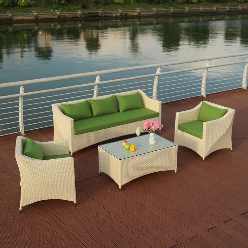 White Combination  Outdoor Ivory Sofa