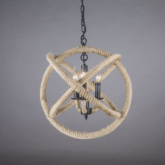 Loft Creative Hemp Rope Pendant Light Industrial Vintage Cafe Restaurant Lighting Fixture Dining Room Hanging Lamp Indoor Lamp