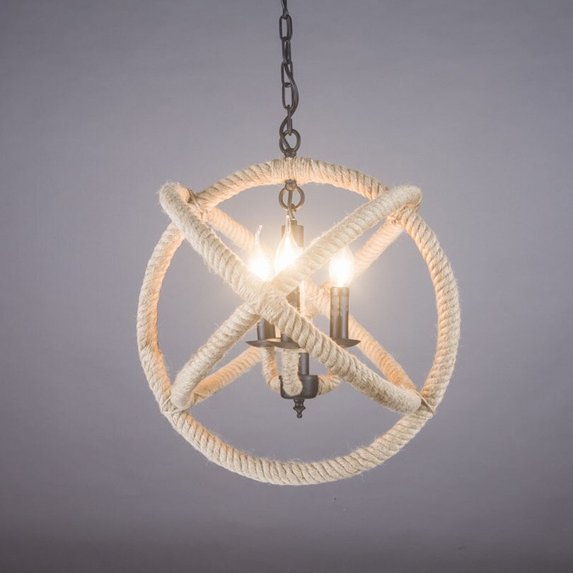 Loft Creative Hemp Rope Pendant Light Industrial Vintage Cafe Restaurant Lighting Fixture Dining Room Hanging Lamp Indoor Lamp