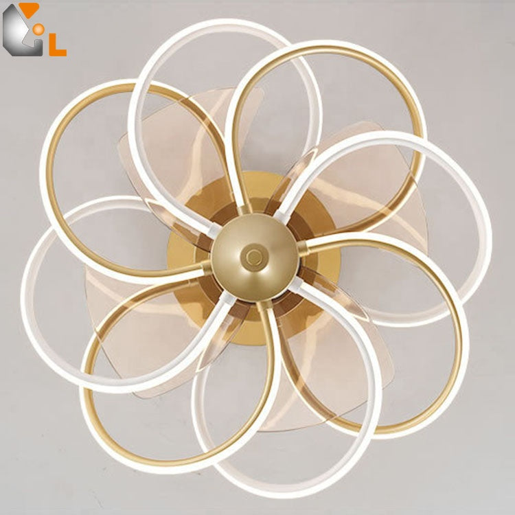 Chinese Supplier Contemporary Lighting Indoor Decorative Remote Control PC Blades Fancy Ceiling Fan With Led Light