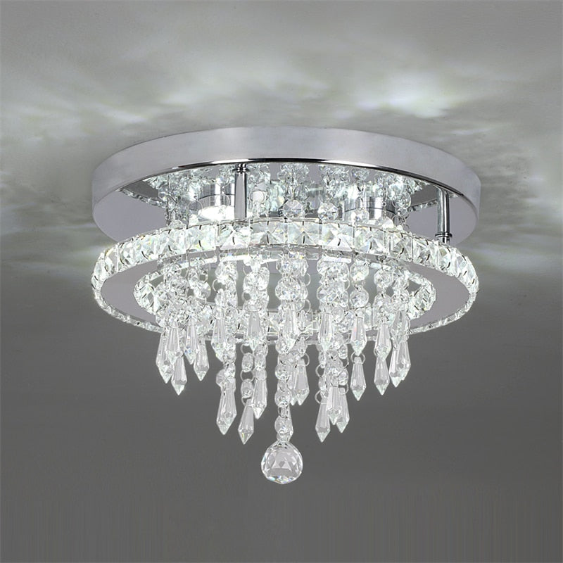 K9 Crystal Led Chandeliers Lighting Modern Plafon Lustre Luminaire Ceiling Lamps for Kitchen Home Decor Indoor Lighting Fixtures