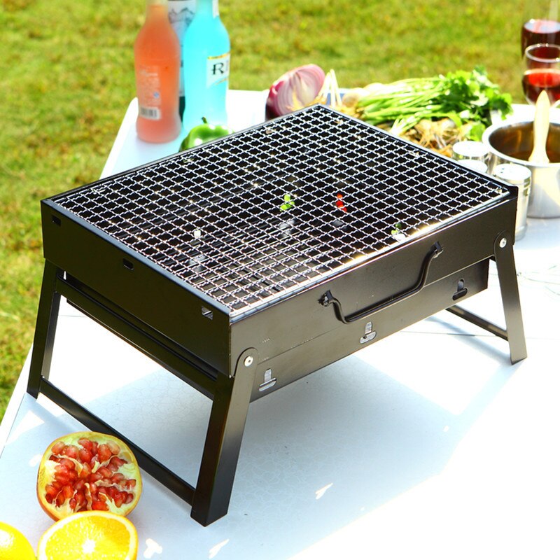 Portable BBQ Grills Patio Barbecue Charcoal Grill Stove Stainless Steel Outdoor Camping Picnic Barbecue BBQ Accessories Tools