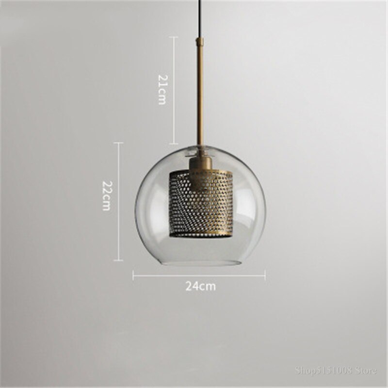 Modern Clear Glass Pendant Light Nordic Pendant Lamp Retro Vintage Bedside Lamp Loft Kitchen Island Suspension Lighting Fixture