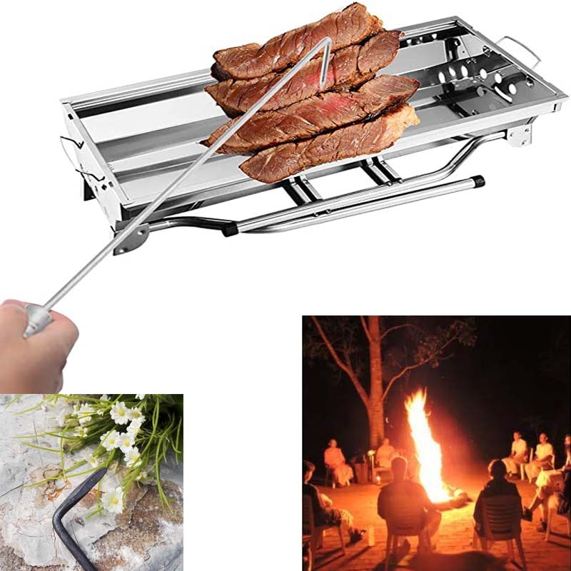 Long Open Hook Fire Pit Poker Fireside