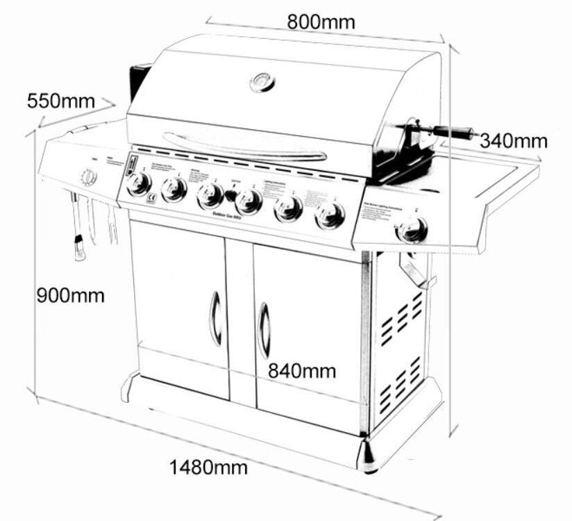 HIGH-END Configuration and Perfect Appearance Outdoor Gas Bbq Grill,six Burner+side Burner Gas Bbq Grill