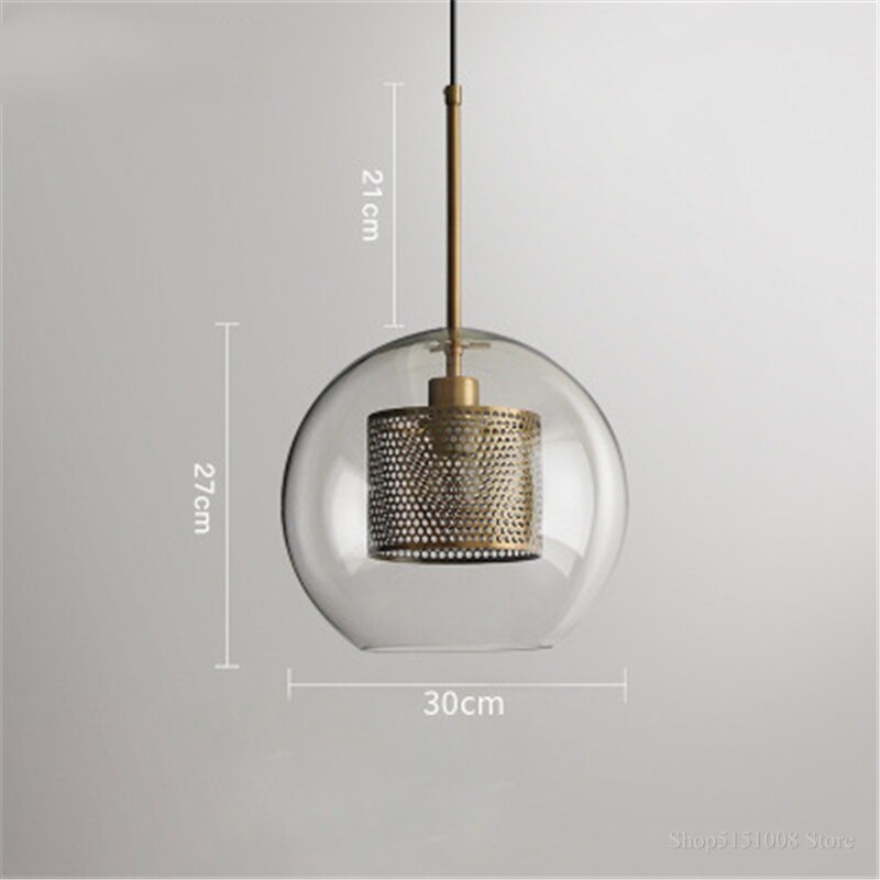 Modern Clear Glass Pendant Light Nordic Pendant Lamp Retro Vintage Bedside Lamp Loft Kitchen Island Suspension Lighting Fixture