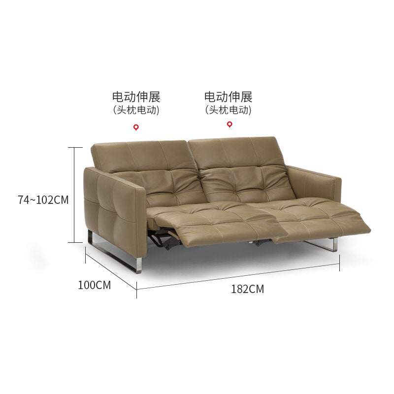 Genuine Leather Sofa Cama Double Electric Reclining Seat Convertible Sofas Big 2 Seater Couch Multifunctional Cinema Theater Sof