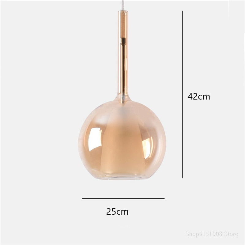 Nordic LED Glass Pendant Lights Indoor Lighting Modern Bar Bedroom Living Room Hanging Lamp Luminaire Home Decor Light Fixtures