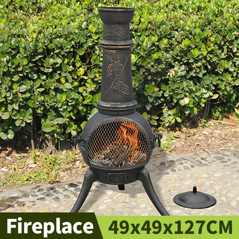 Vintage Cast Iron Outdoor Fireplace