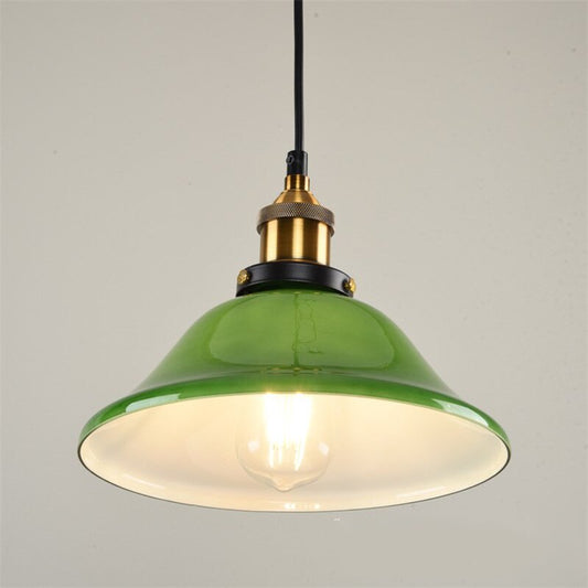 Jadeite Green Glass Pendant Lights Creative Nordic Industrial Style Home Lighting Restaurant Cafe Living Room Bedroom Hanglamp