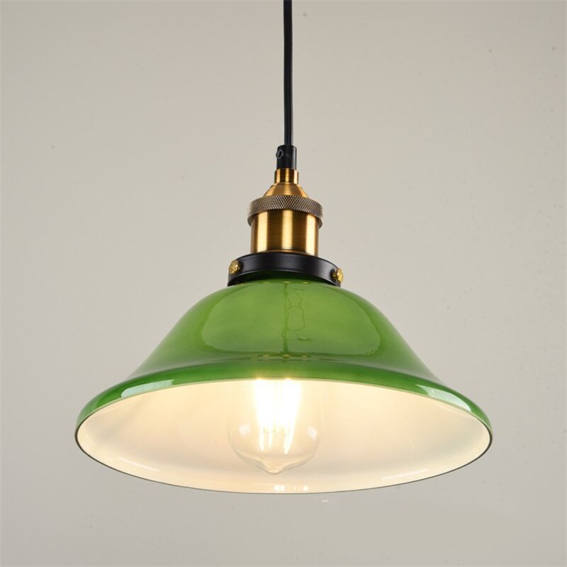 Jadeite Green Glass Pendant Lights Creative Nordic Industrial Style Home Lighting Restaurant Cafe Living Room Bedroom Hanglamp