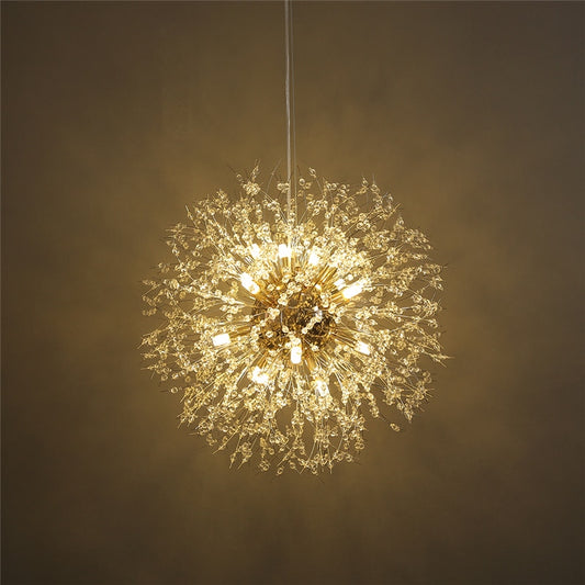 Dandelion Chandeliers Gold Lustre Spark Ball Chandelier Lighting Dinning Room Lamp Living Room Bar Decor Art Crystal Hanglamps