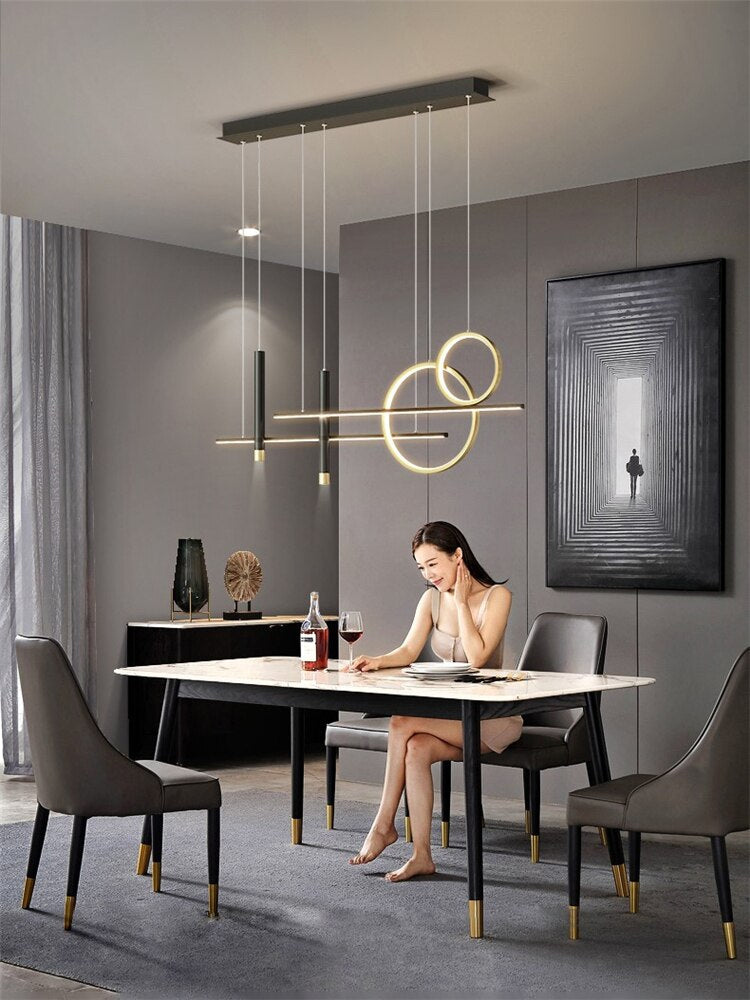 Modern LED Chandelier for Decoration Salon Lustre Dining Room Lamp Kitchen Hanging Luminaire Home Decor Chandeliers Lighting