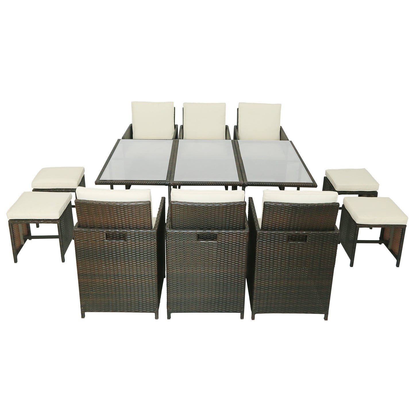 Serene Retreat Wicker Patio Dining Table Set