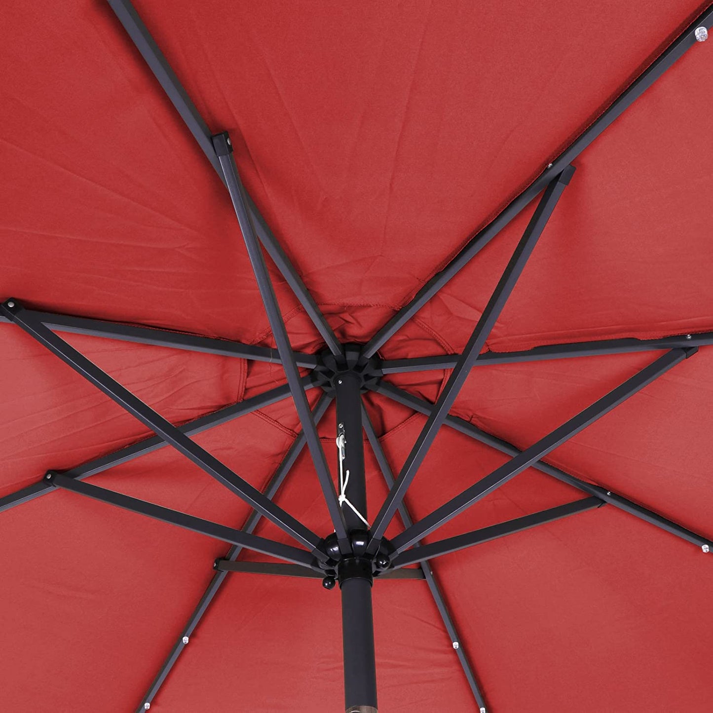 Steel Solar Umbrella With LED Lights