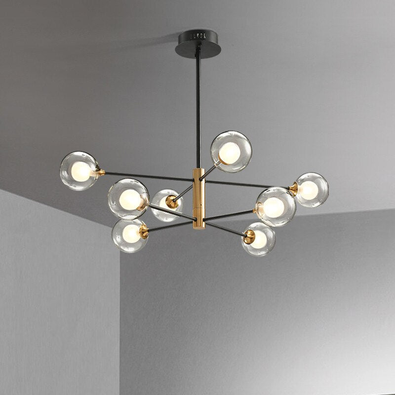 Modern Designer LED G9 Glass Ball Chandelier 6 Lamps 8 Lamps Nordic Restaurant Living Room Lighting