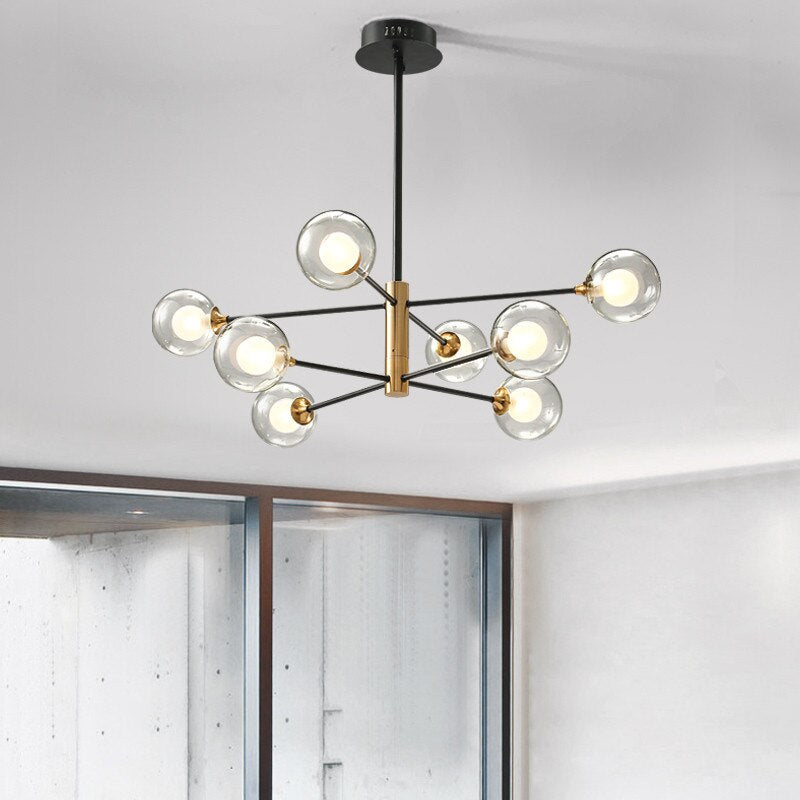 Modern Designer LED G9 Glass Ball Chandelier 6 Lamps 8 Lamps Nordic Restaurant Living Room Lighting