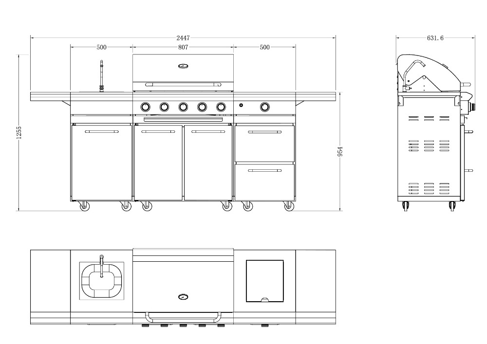 Free Shipping Commercial&home Gas BBQ Grill,stainless Steel 304 BBQ Grill,Luxury BBQ Grill,outdoor BBQ Grill,dont Rust BBQgrill