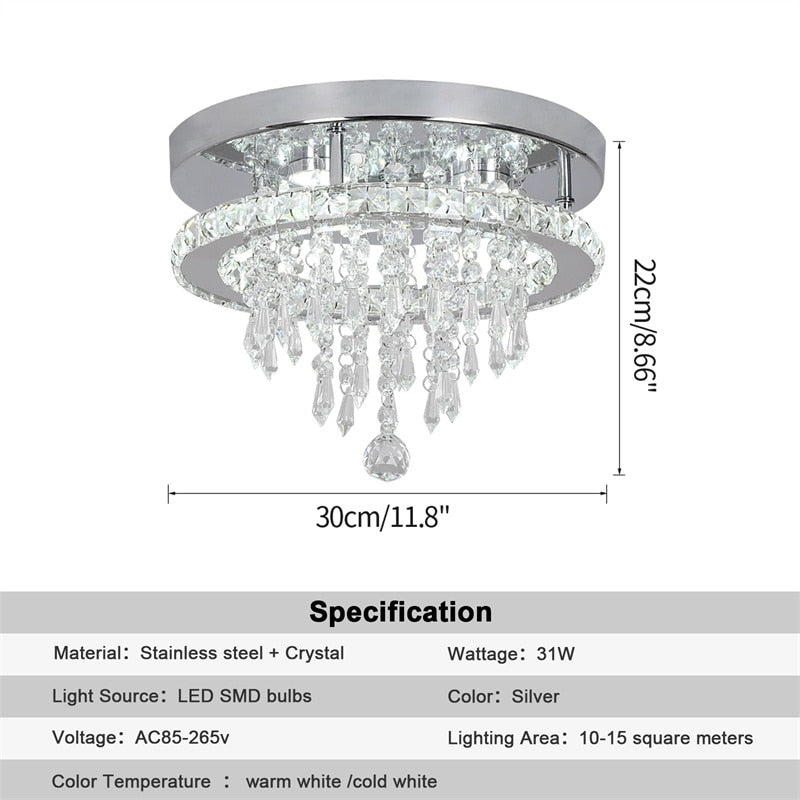 K9 Crystal Led Chandeliers Lighting Modern Plafon Lustre Luminaire Ceiling Lamps for Kitchen Home Decor Indoor Lighting Fixtures