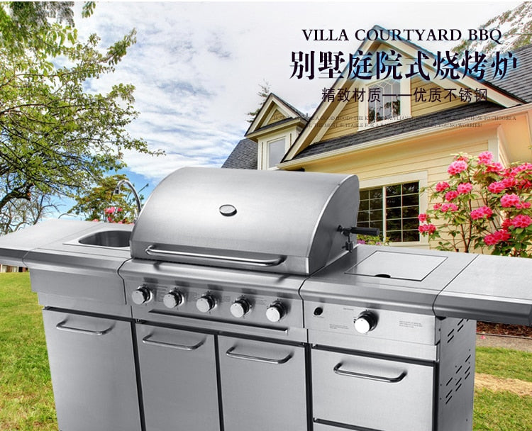 Free Shipping Commercial&home Gas BBQ Grill,stainless Steel 304 BBQ Grill,Luxury BBQ Grill,outdoor BBQ Grill,dont Rust BBQgrill