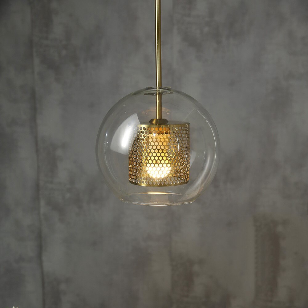 Modern Clear Glass Pendant Light Nordic Pendant Lamp Retro Vintage Bedside Lamp Loft Kitchen Island Suspension Lighting Fixture