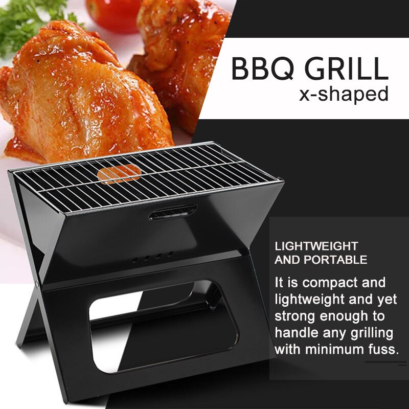 Portable Barbecue Grill Foldable BBQ Grill Outdoor Charcoal BBQ Grill Camping Picnic Barbecue Accessories BBQ Tools