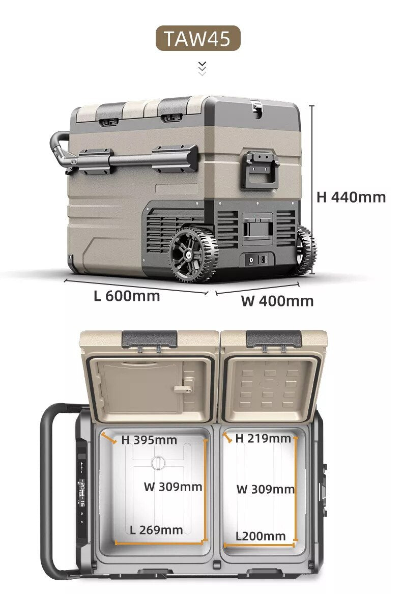 TAW Alpicool Auto Car Refrigerator 12V Compressor Portable Freezer Cooler Fridge Quick Refrigeration Travel Outdoor Picnic Cool