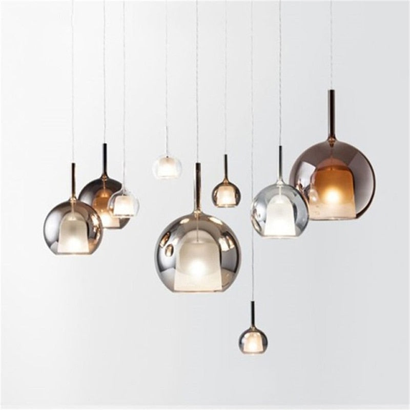 Nordic LED Glass Pendant Lights Indoor Lighting Modern Bar Bedroom Living Room Hanging Lamp Luminaire Home Decor Light Fixtures