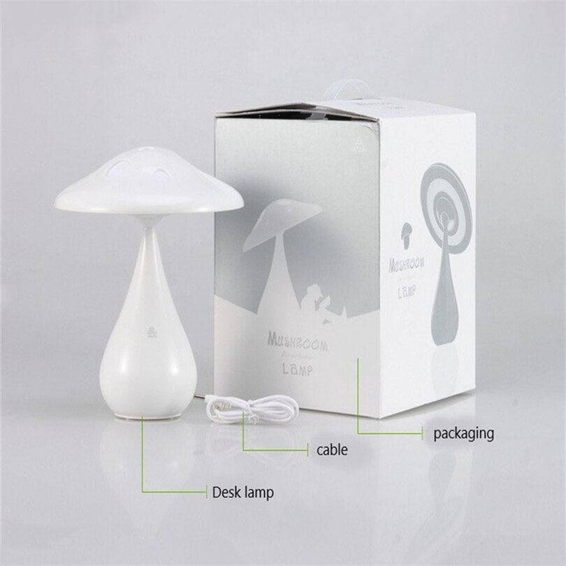 Modern LED Lights Mushroom Table Lamp Bedroom Lamps Bedside Night Light Charged Touch Switch Home Decor Art  Lighting